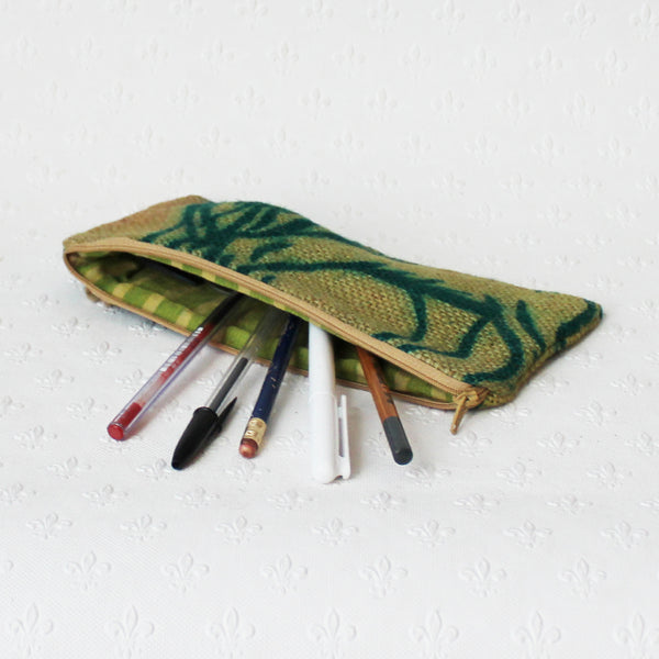 Hessian / jute / burlap pencil case; upcycled sack - 6 designs