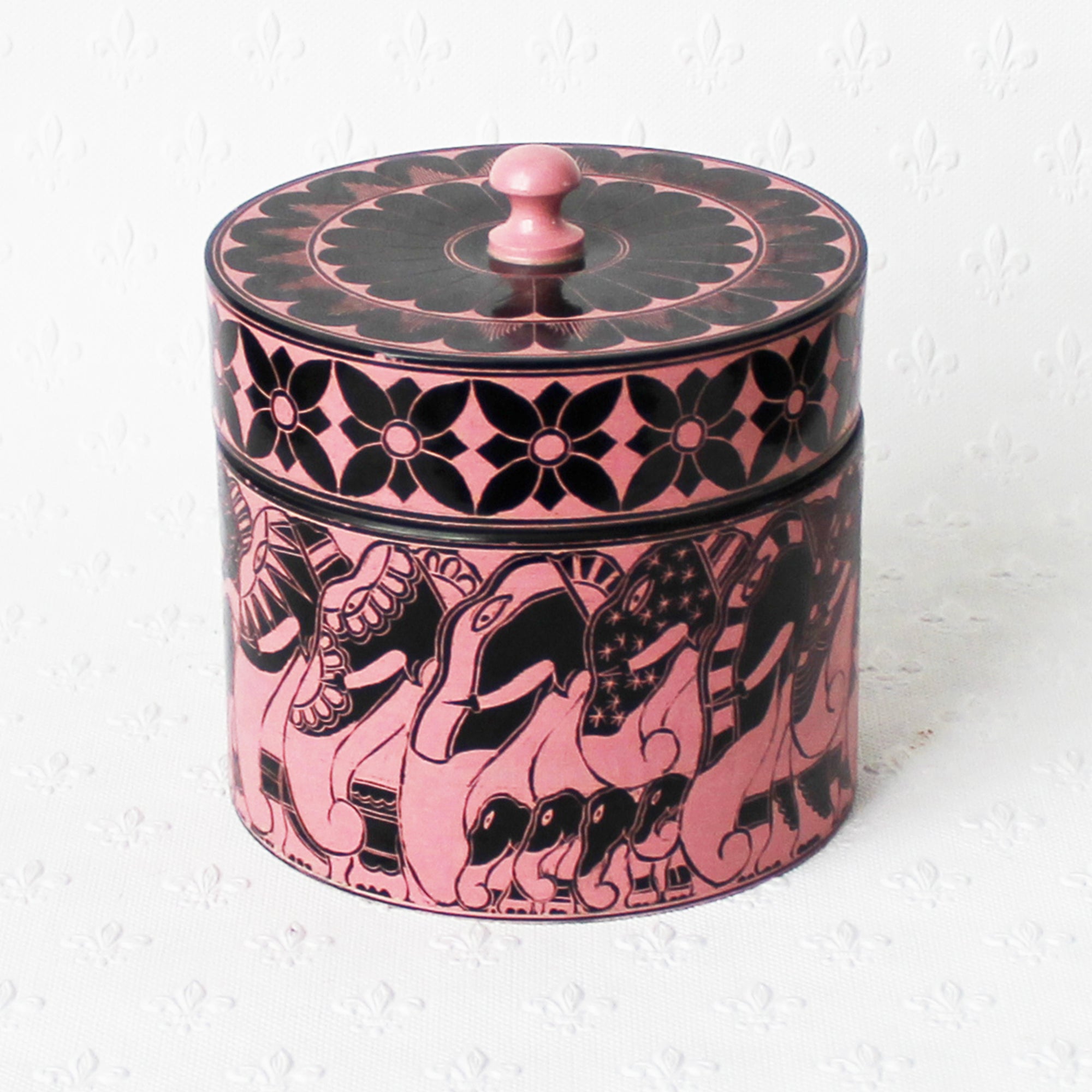 Lacquer pots - hand-etched; 5 colours