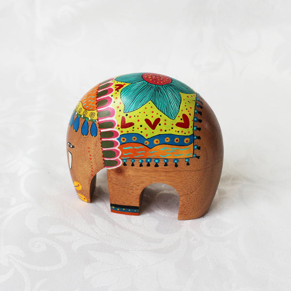 Hand painted wooden elephants - 2 sizes