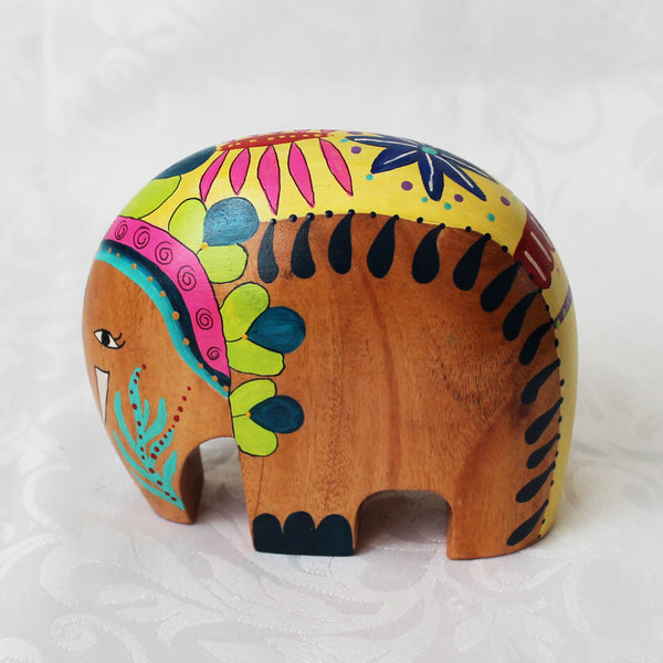 Hand painted wooden elephants - 2 sizes