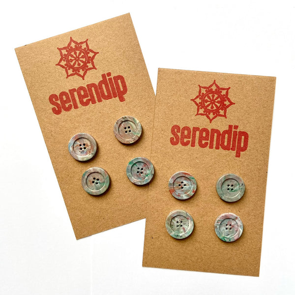 Buttons made from upcycled plastic bottle tops - set of 4