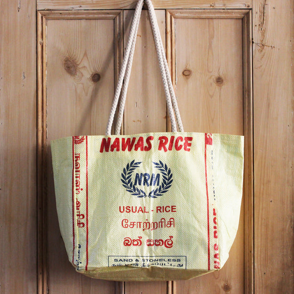 Rice sack beach tote bag - 9 designs