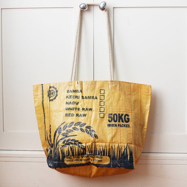 Rice sack beach tote bag - 9 designs