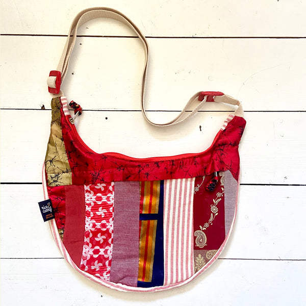 Sari patchwork moon bags