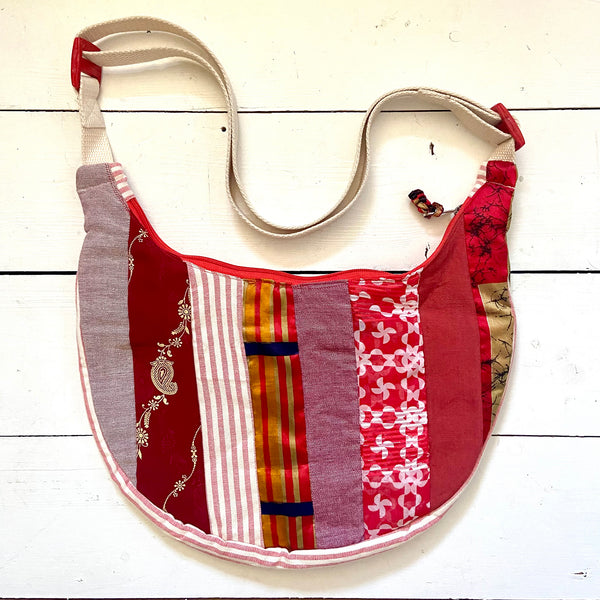 Sari patchwork moon bags