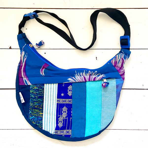 Sari patchwork moon bags