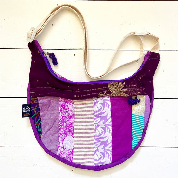 Sari patchwork moon bags