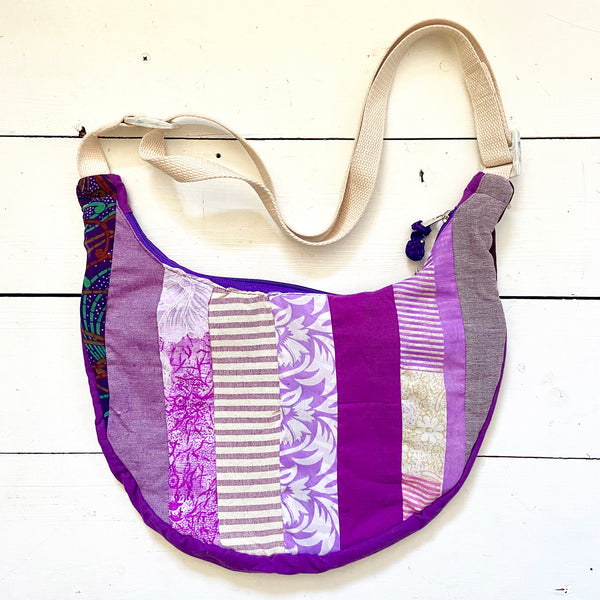 Sari patchwork moon bags