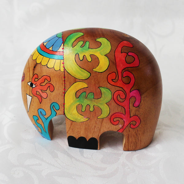 Hand painted wooden elephants - 2 sizes