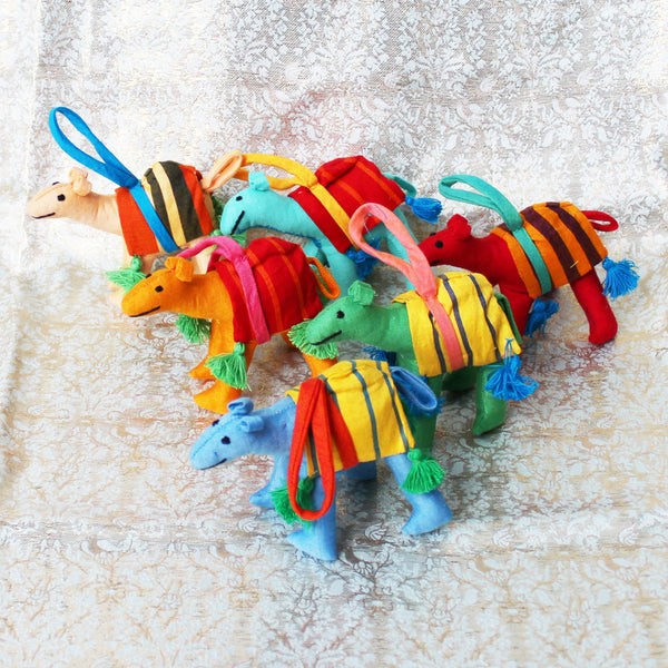 Barefoot handloom Christmas camel ornament - 6 colours