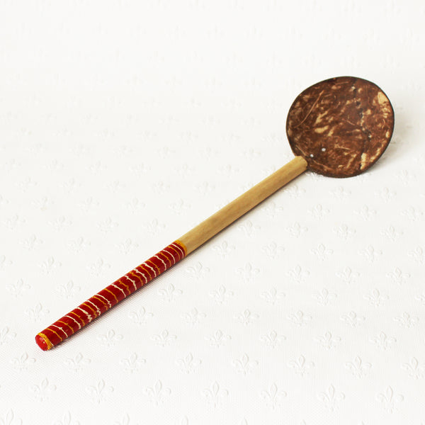Coconut shell serving spoons with lacquer handles - 4 colours