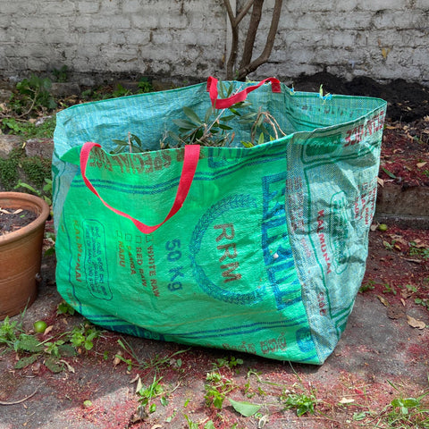 Rice sack garden waste collection bag