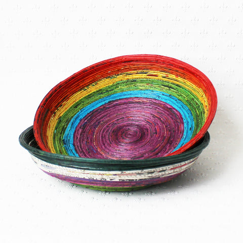 Newspaper bowl - large, shallow; 2 colours