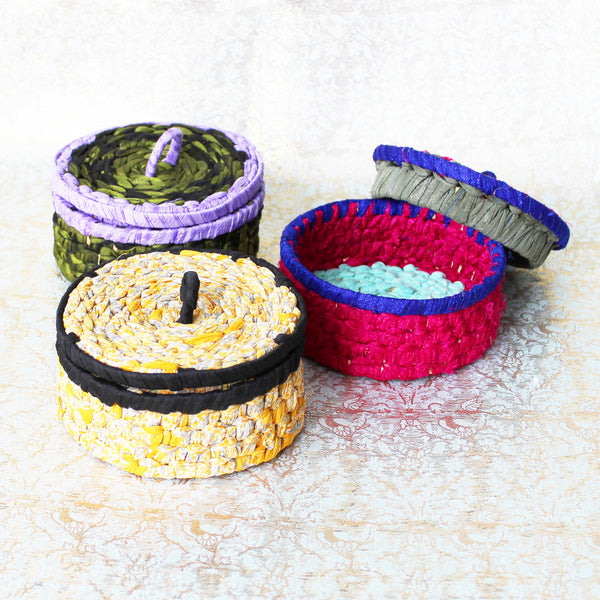 Sari trinket baskets - 8 colours