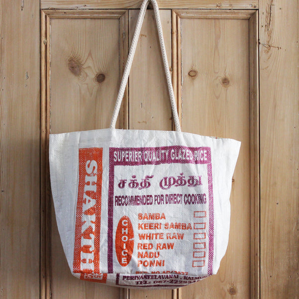 Rice sack beach tote bag - 9 designs