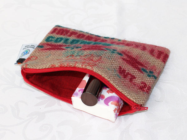 Hessian / jute / burlap pouch, medium - upcycled sack; 5 colours
