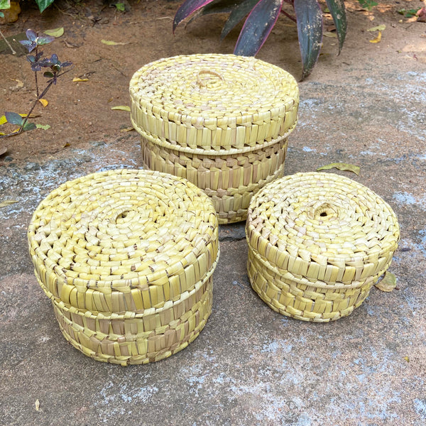 Reed storage baskets - 3 sizes