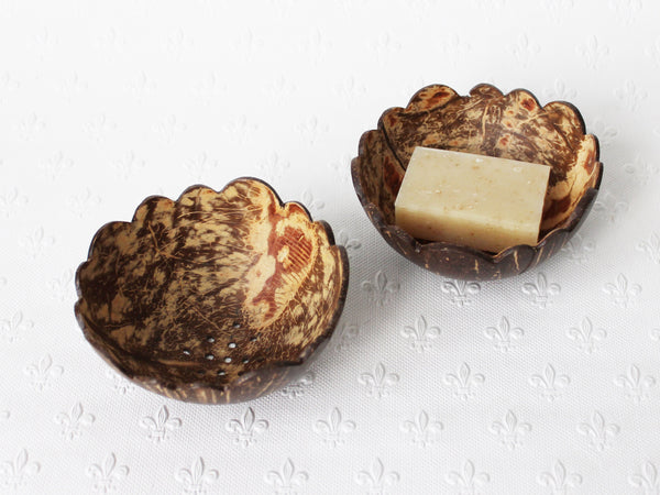 coconut shell soap dishes with FREE mini soap