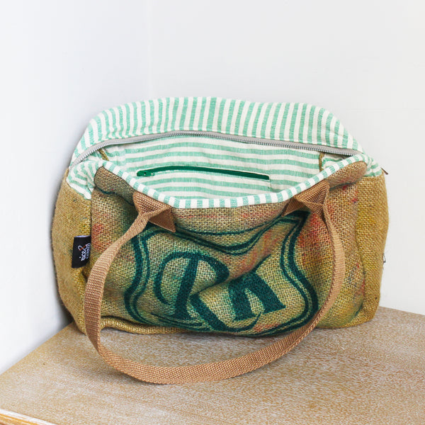Hessian / jute / burlap handbag - upcycled sack; 7 colours