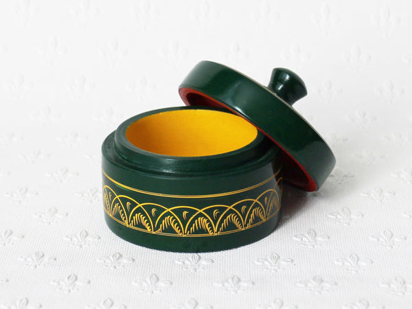 Lacquered wooden pots - small; 3 colours