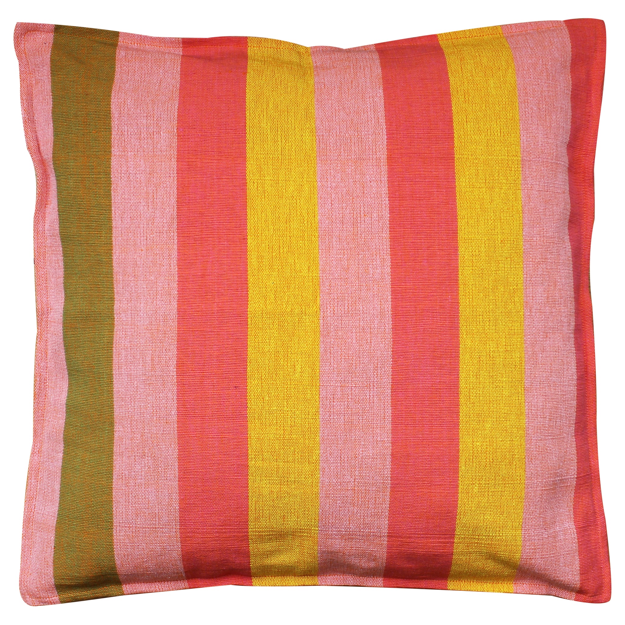 Barefoot handloom cushion cover - rhubarb-and-custard
