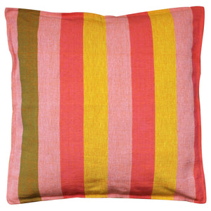 Barefoot handloom cushion cover - rhubarb-and-custard